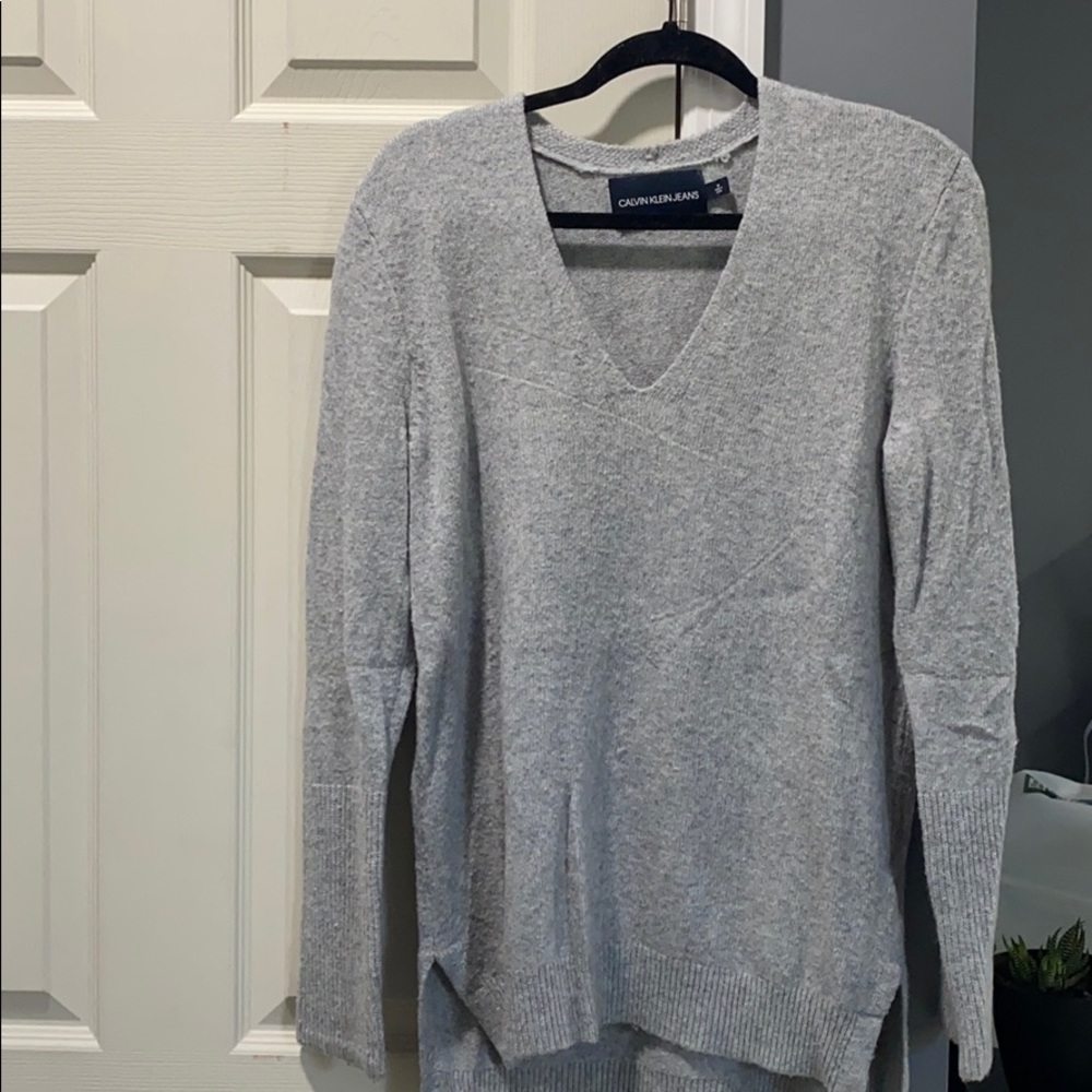 Grey knit sweater